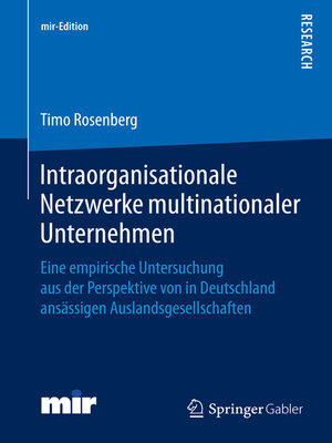 cover image of Intraorganisationale Netzwerke multinationaler Unternehmen